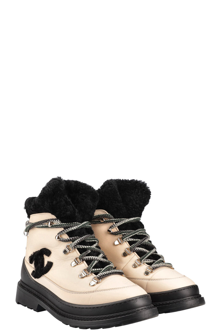 CHANEL Hiking Boots Ivory