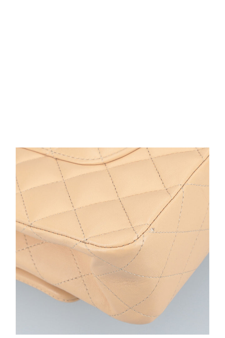 CHANEL Sac à Double Rabat Moyen Beige 2019