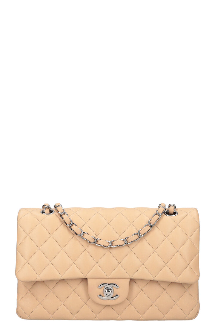 CHANEL Sac à Double Rabat Moyen Beige 2019