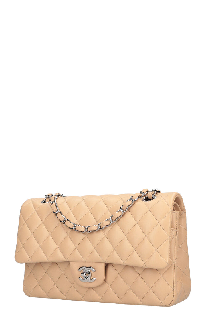 CHANEL Sac à Double Rabat Moyen Beige 2019
