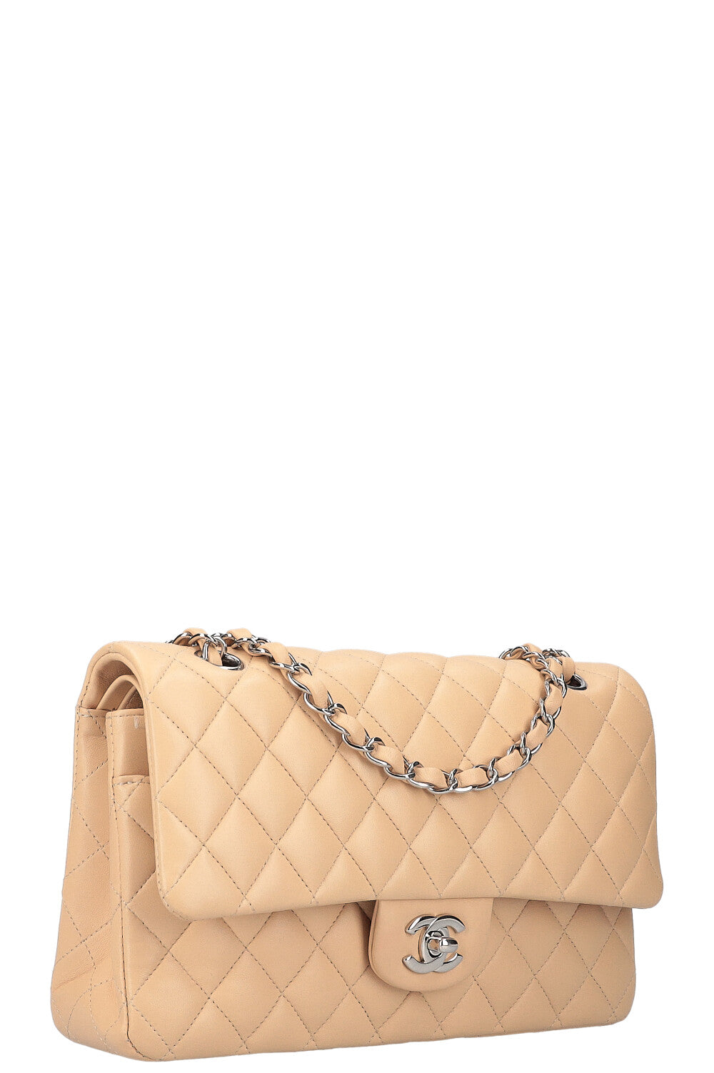 CHANEL Sac à Double Rabat Moyen Beige 2019