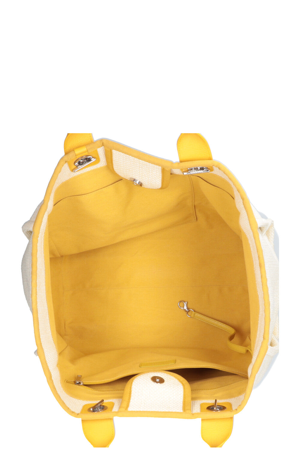 CHANEL Deauville Bag Medium Raffia Yellow