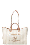 CHANEL Deauville Bag Medium Raffia Beige