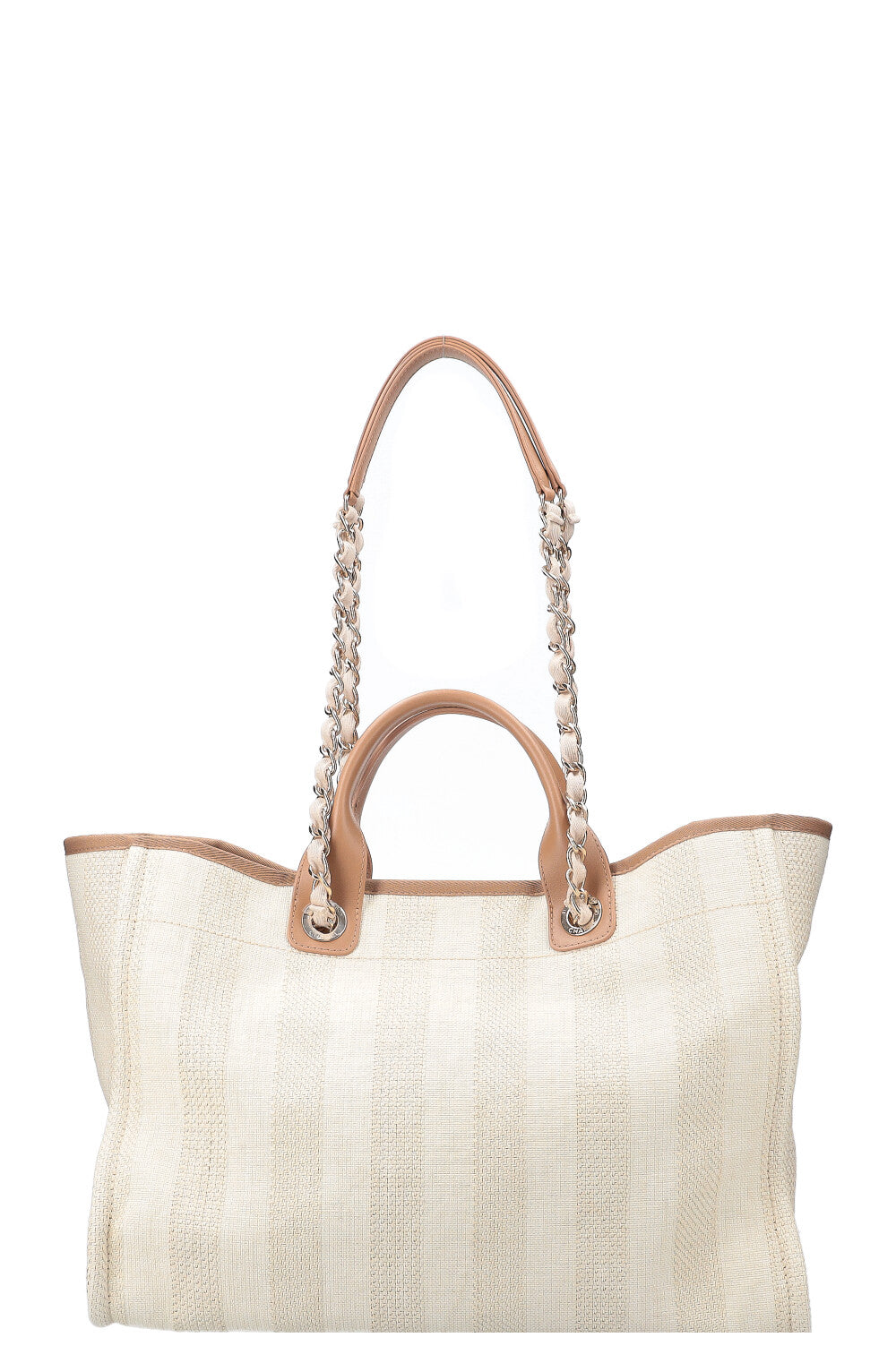 CHANEL Deauville Bag Medium Raffia Beige