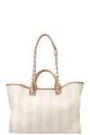 CHANEL Deauville Bag Medium Raffia Beige