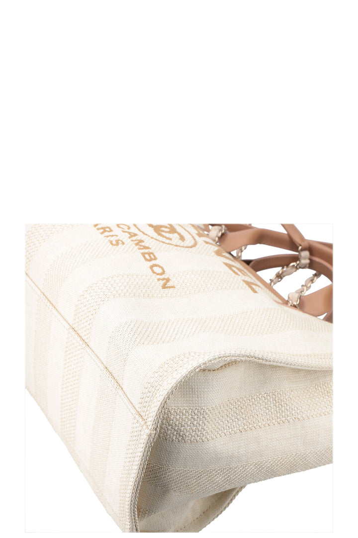 CHANEL Deauville Bag Medium Raffia Beige