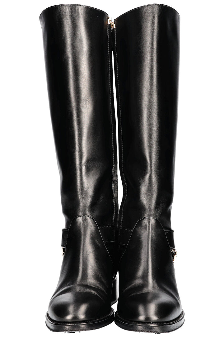 CHANEL Boots Chain Black