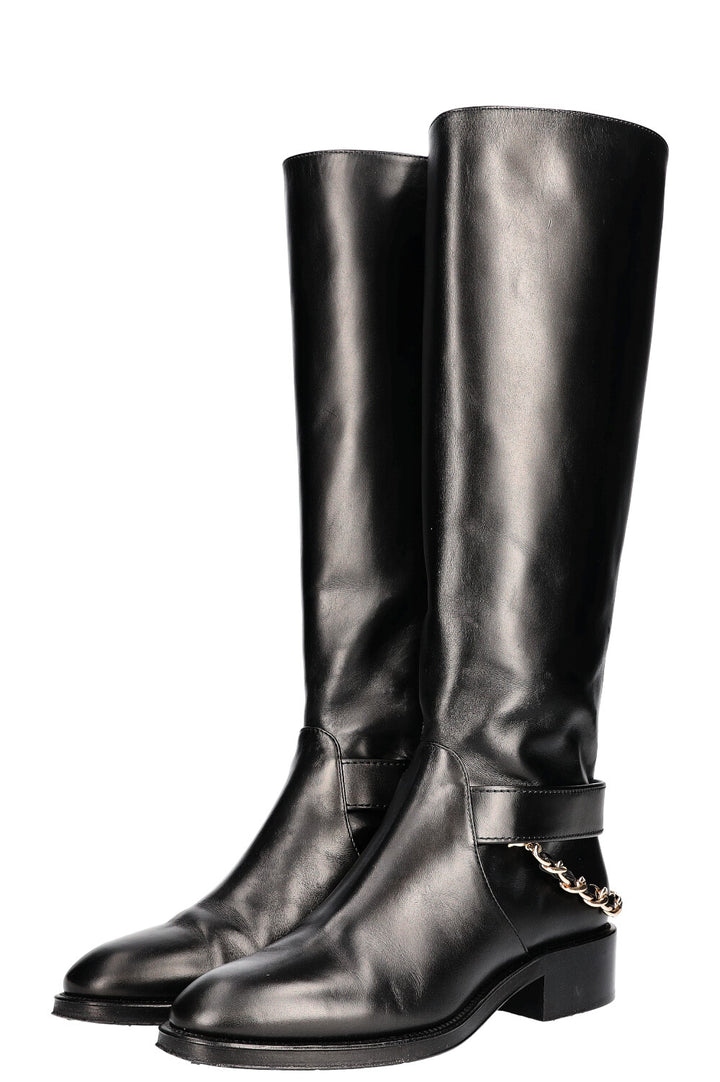 CHANEL Boots Chain Black