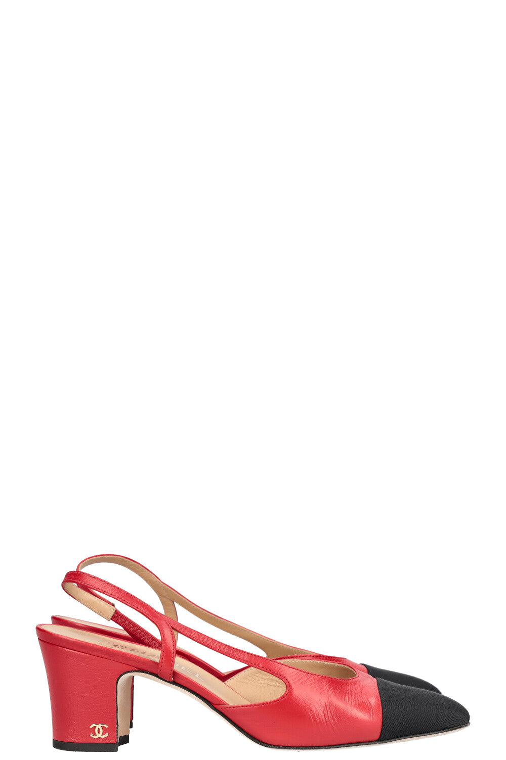 CHANEL Slingback Pumps Red
