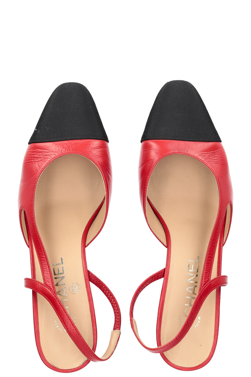 CHANEL Slingback Pumps Red