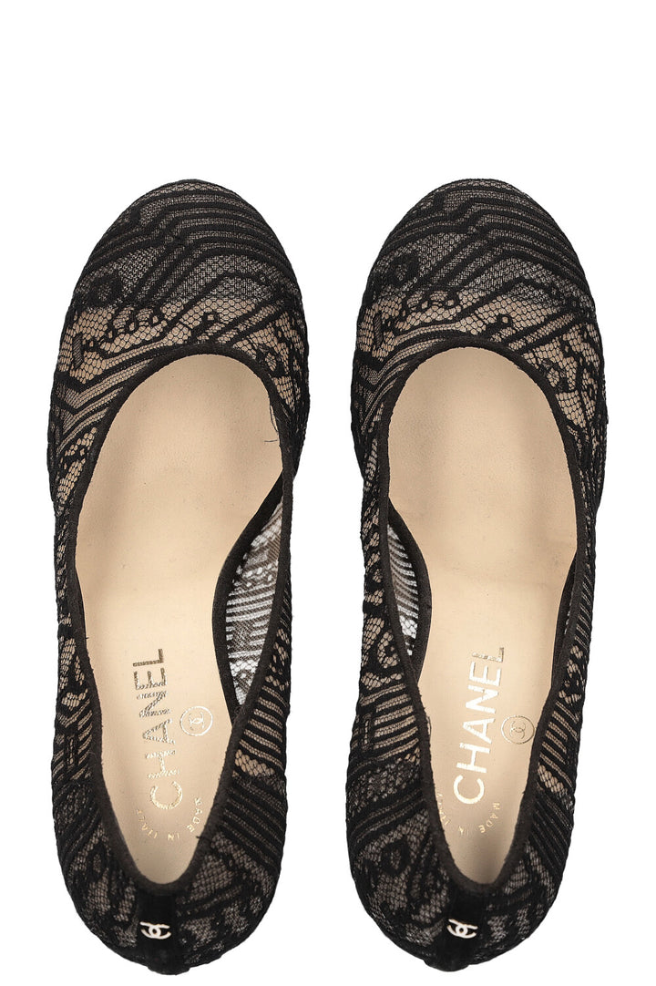 CHANEL Heels Lace Black