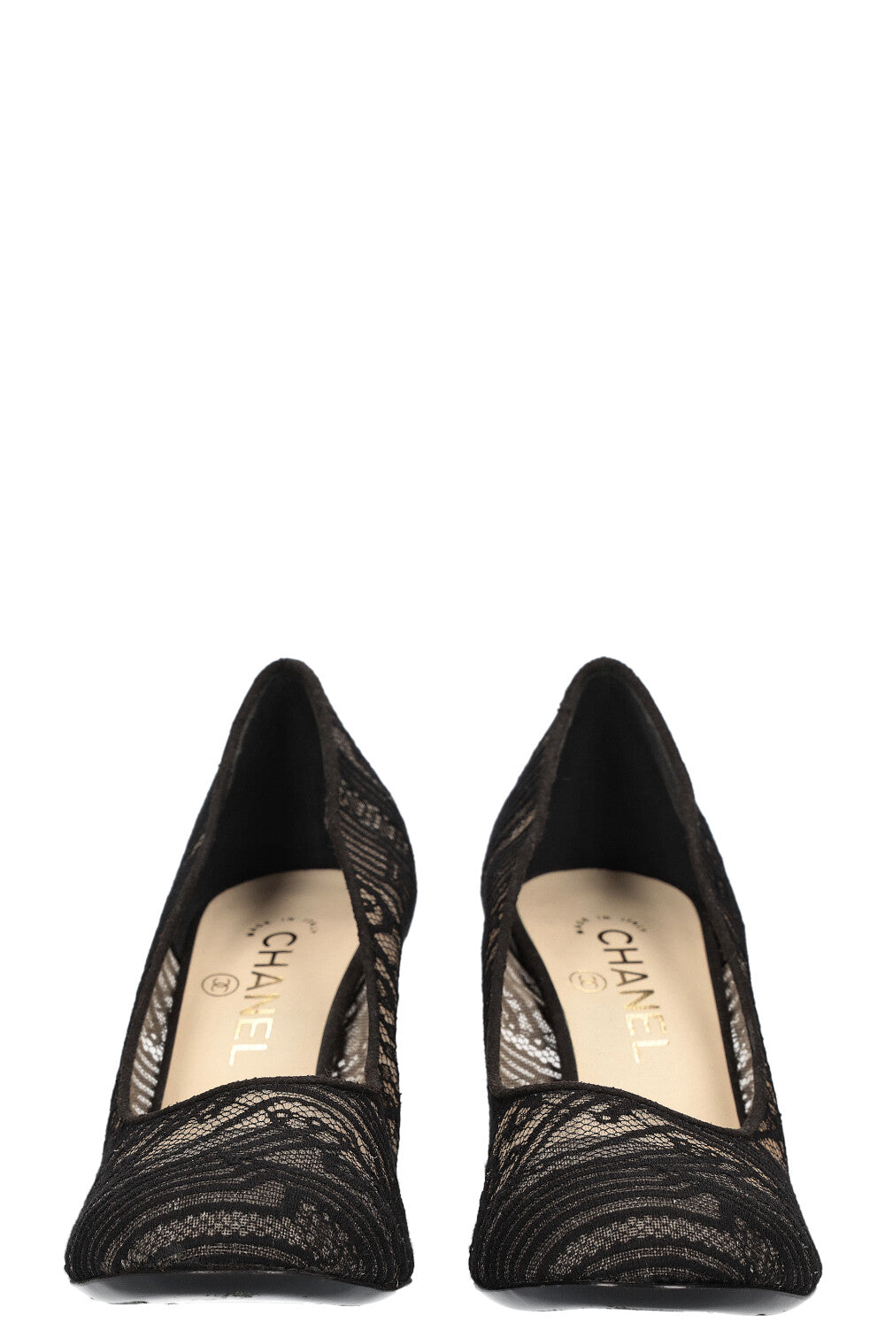 CHANEL Heels Lace Black