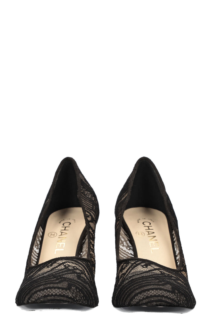 CHANEL Heels Lace Black