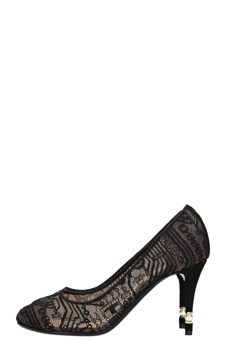 CHANEL Heels Lace Black