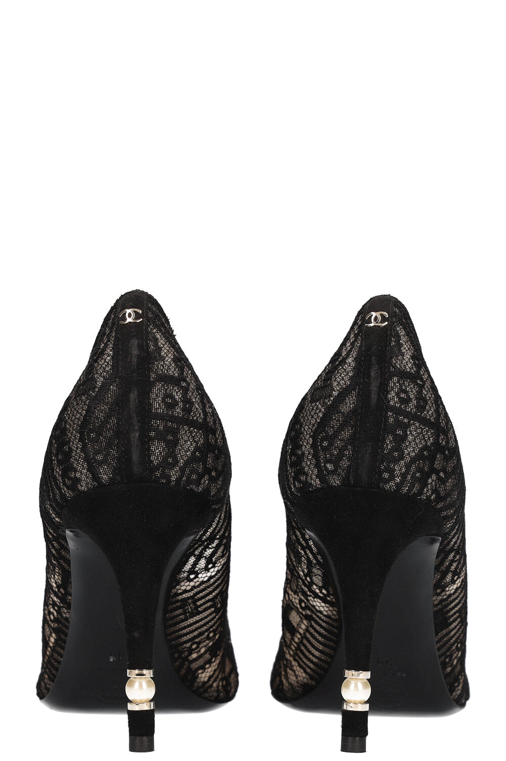 CHANEL Heels Lace Black