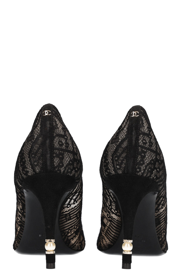 CHANEL Heels Lace Black