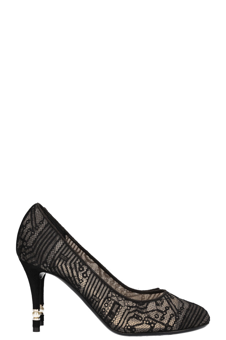 CHANEL Heels Lace Black