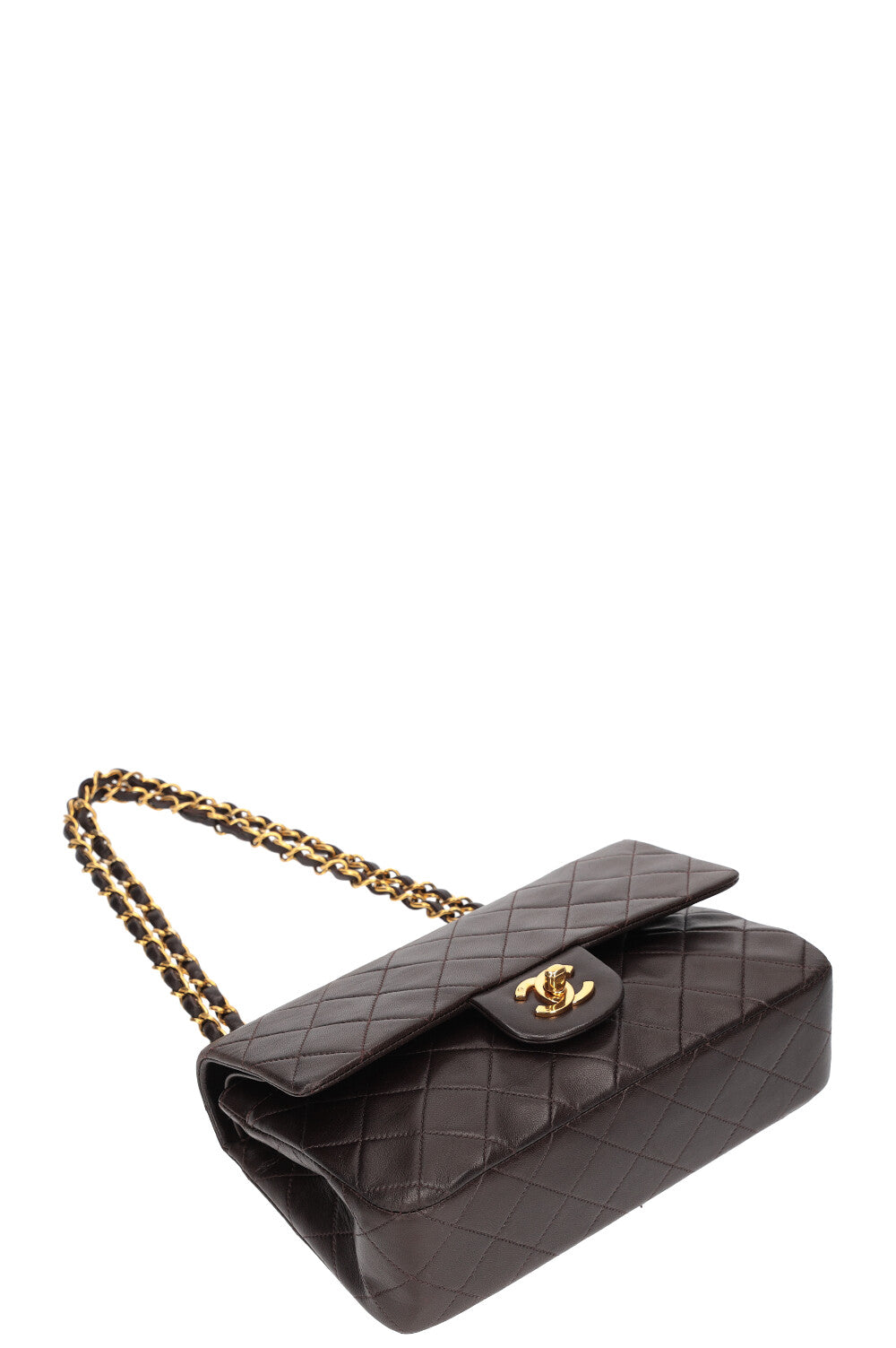 CHANEL Small Double Flap Bag Brown