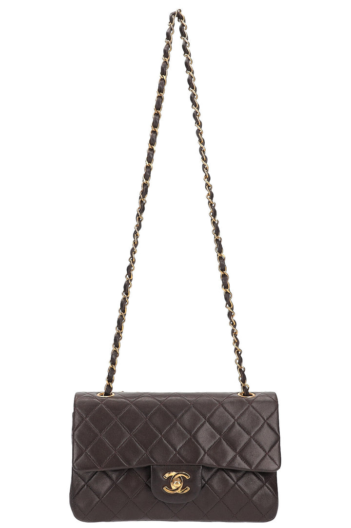 CHANEL Small Double Flap Bag Brown