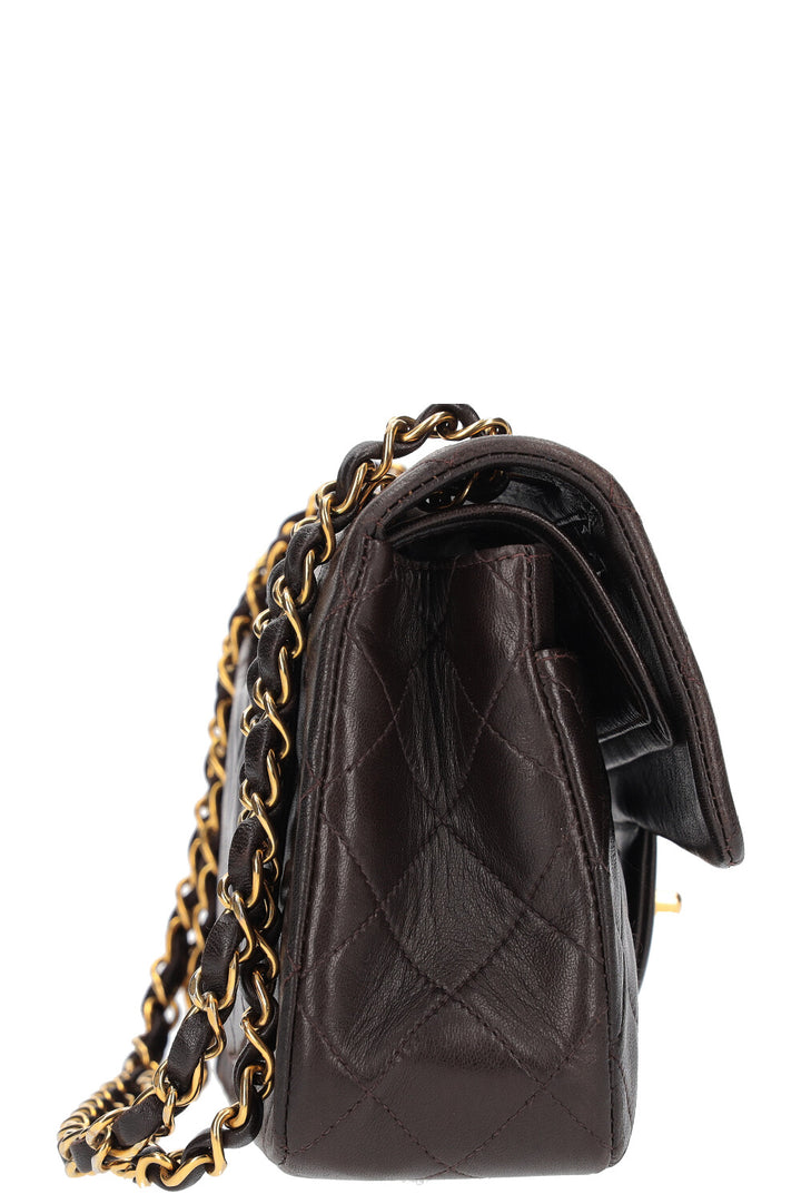CHANEL Small Double Flap Bag Brown
