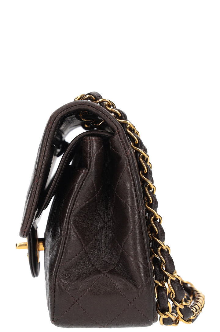 CHANEL Small Double Flap Bag Brown
