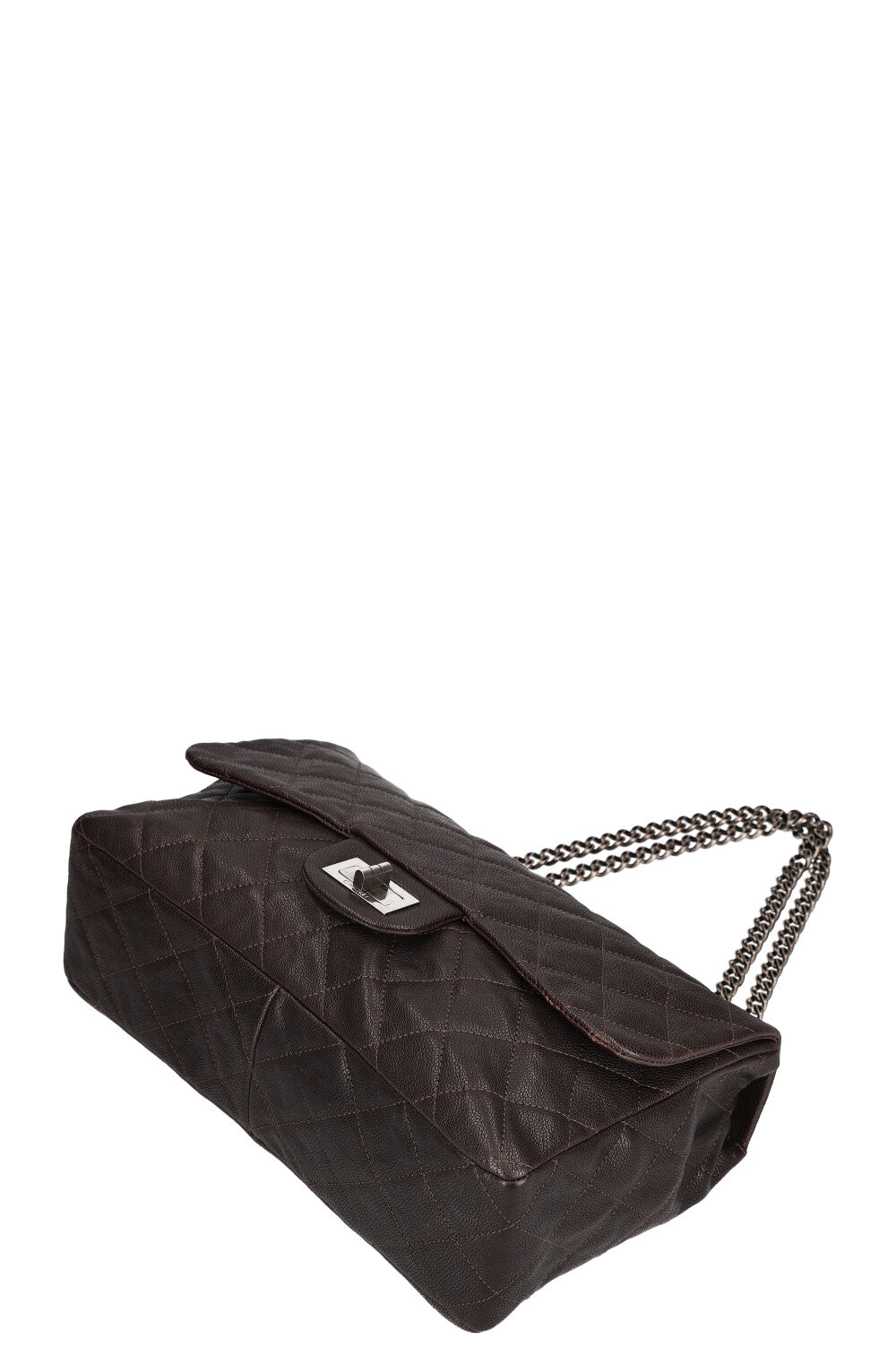 CHANEL 2.55 Single Flap Bag Caviar Brown