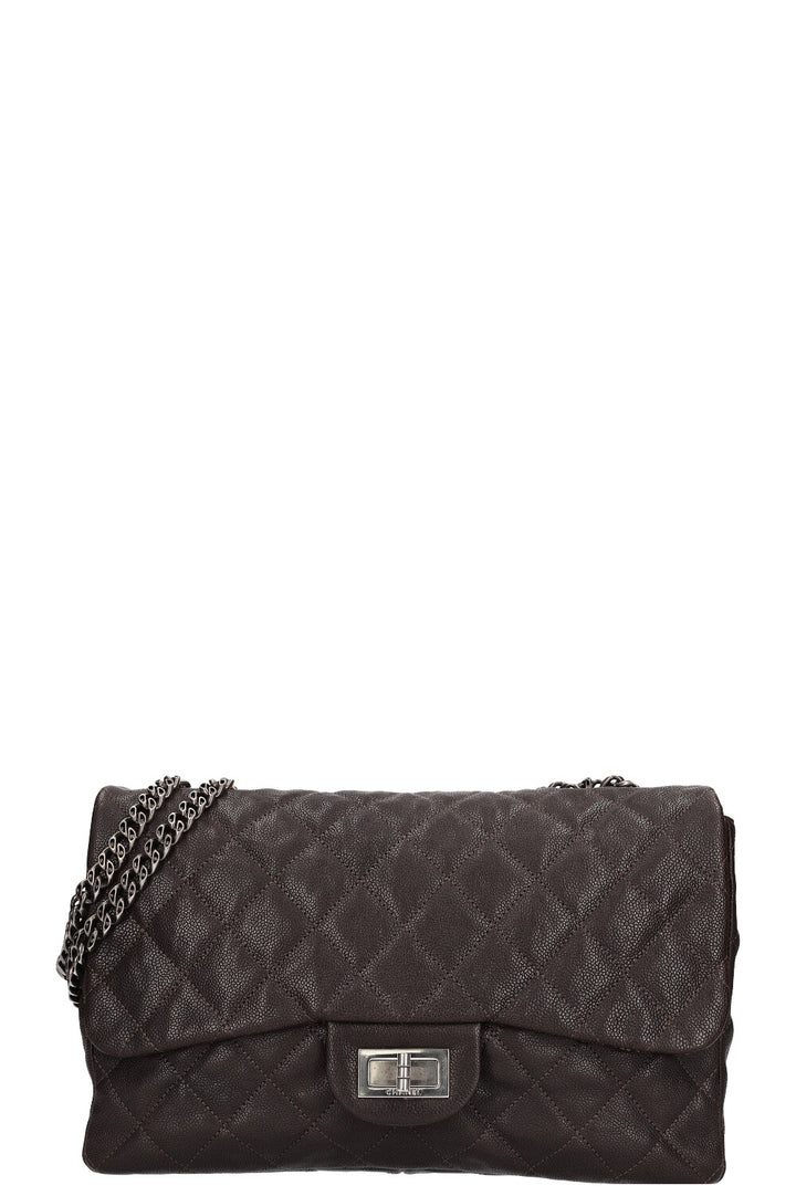 CHANEL 2.55 Single Flap Bag Caviar Brown