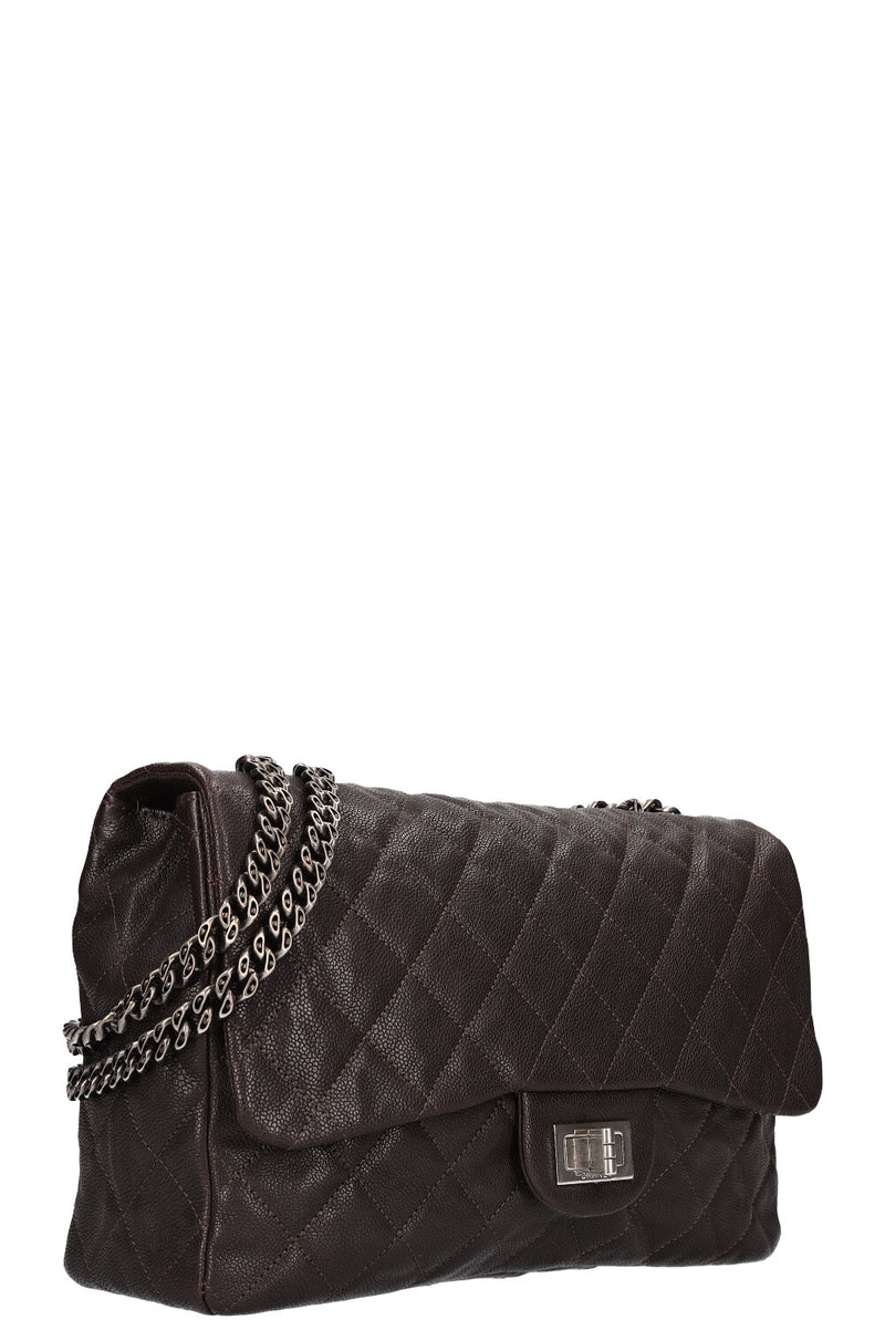 CHANEL 2.55 Single Flap Bag Caviar Brown