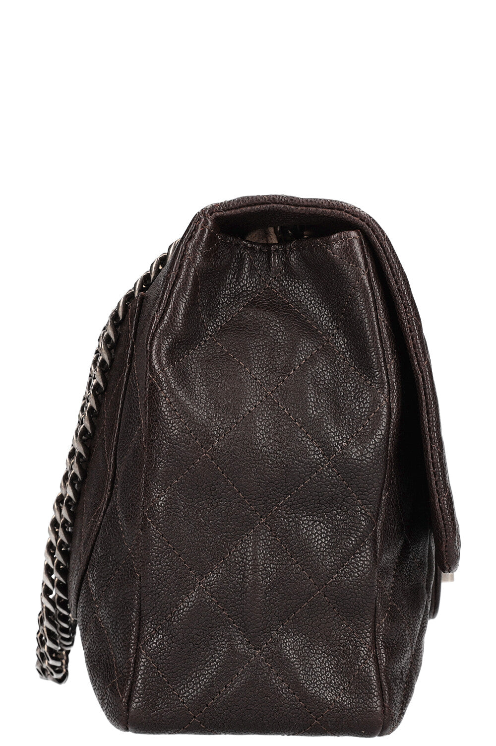 CHANEL 2.55 Single Flap Bag Caviar Brown