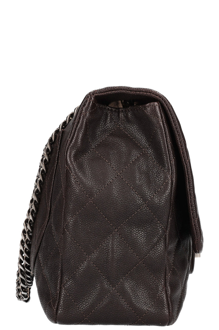 CHANEL 2.55 Single Flap Bag Caviar Brown