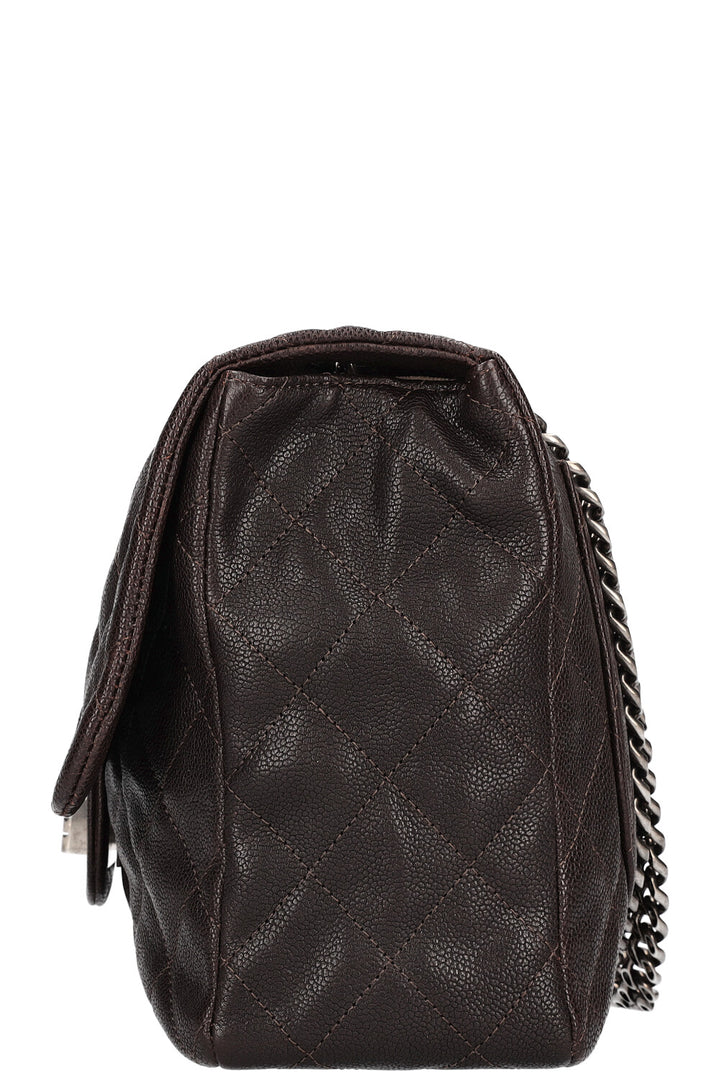 CHANEL 2.55 Single Flap Bag Caviar Brown