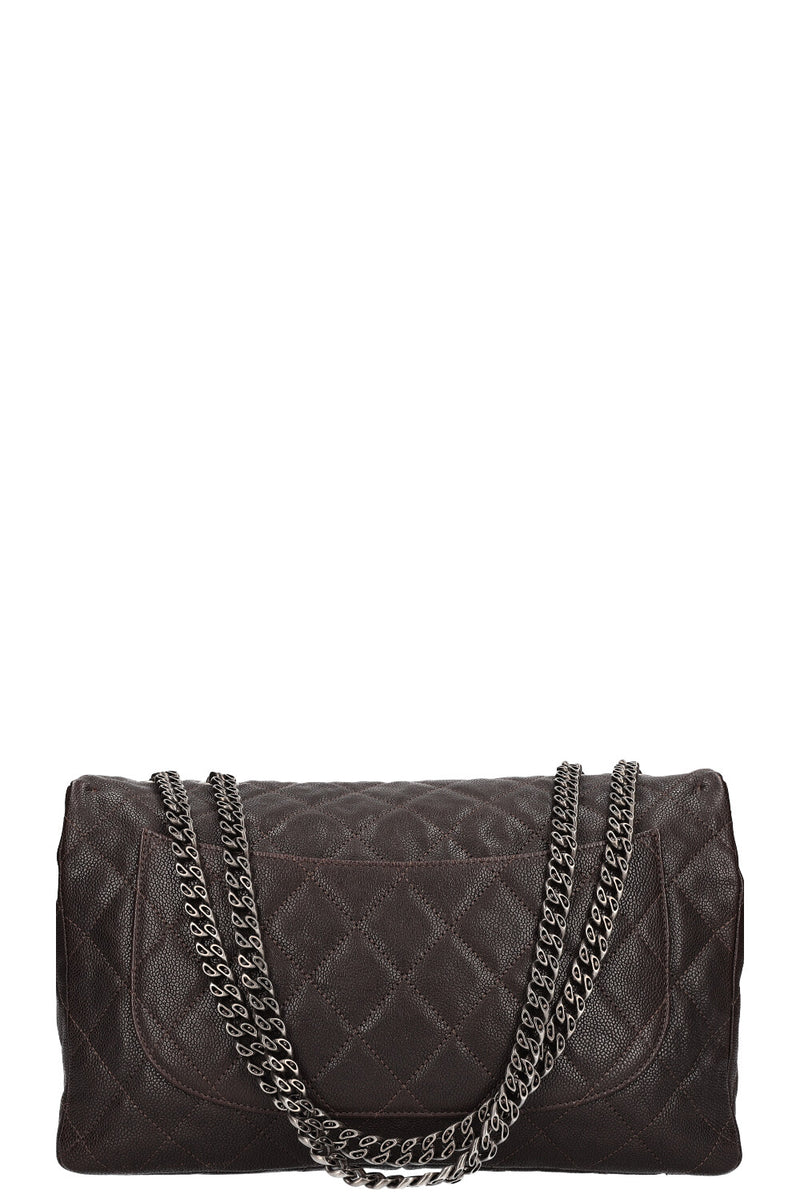 CHANEL 2.55 Single Flap Bag Caviar Brown
