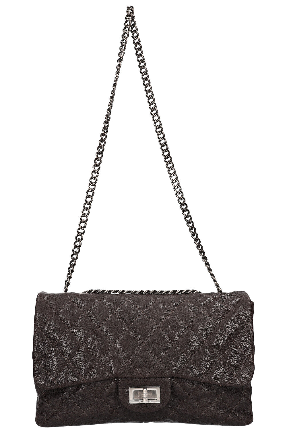 CHANEL 2.55 Single Flap Bag Caviar Brown