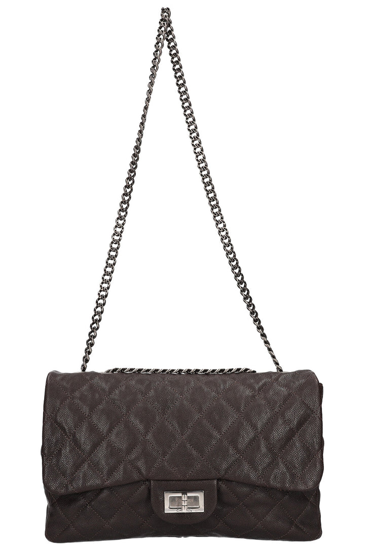 CHANEL 2.55 Single Flap Bag Caviar Brown