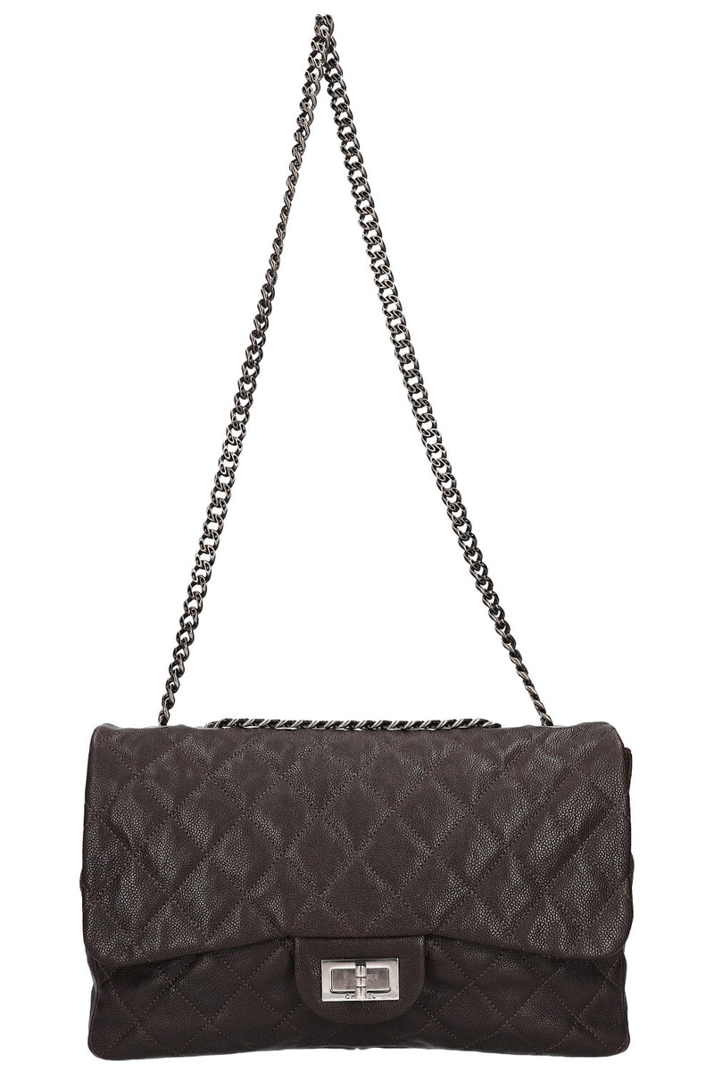 CHANEL 2.55 Single Flap Bag Caviar Brown