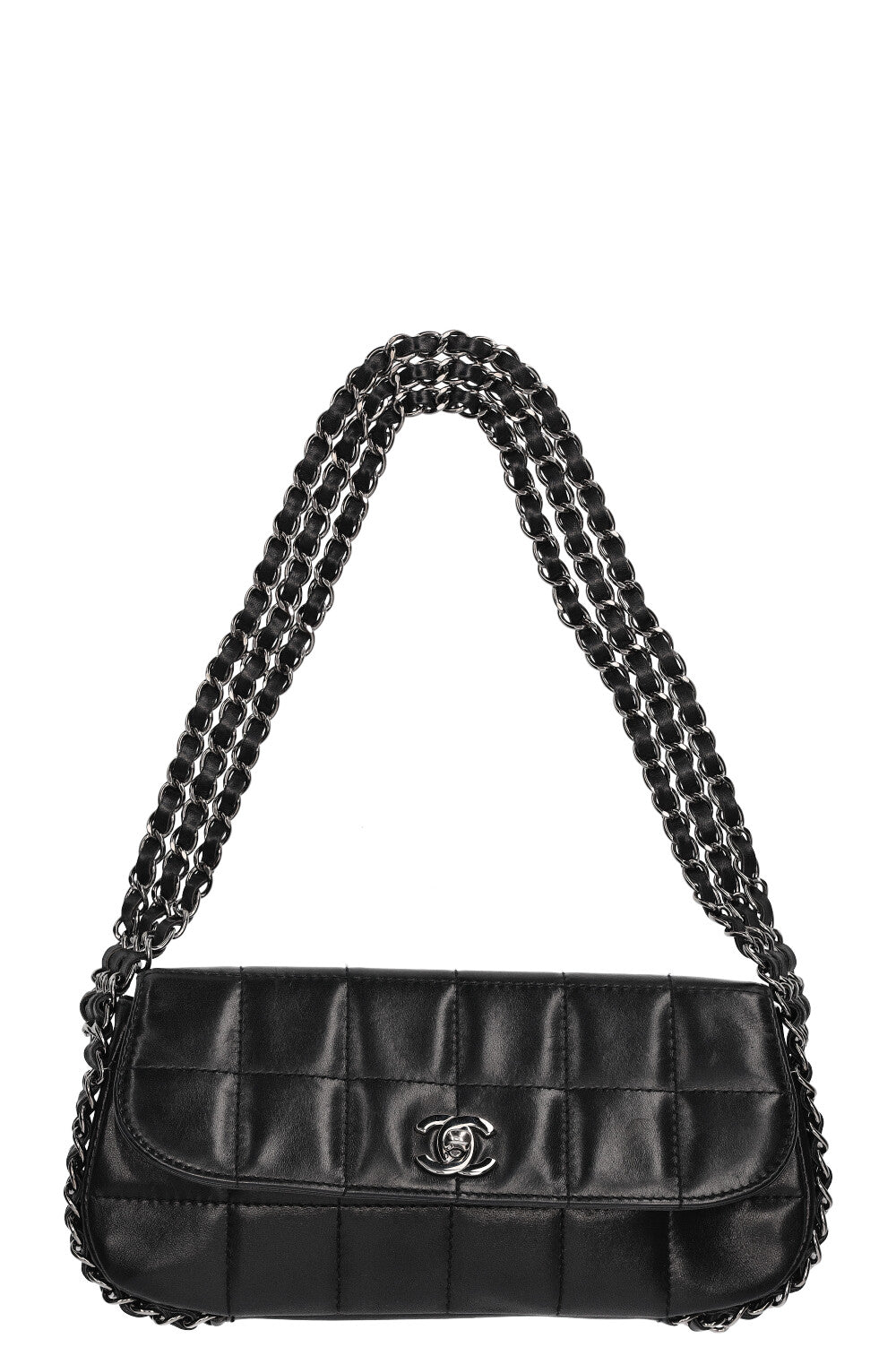 CHANEL Multichain  Chocolate Bar Flap Bag Black