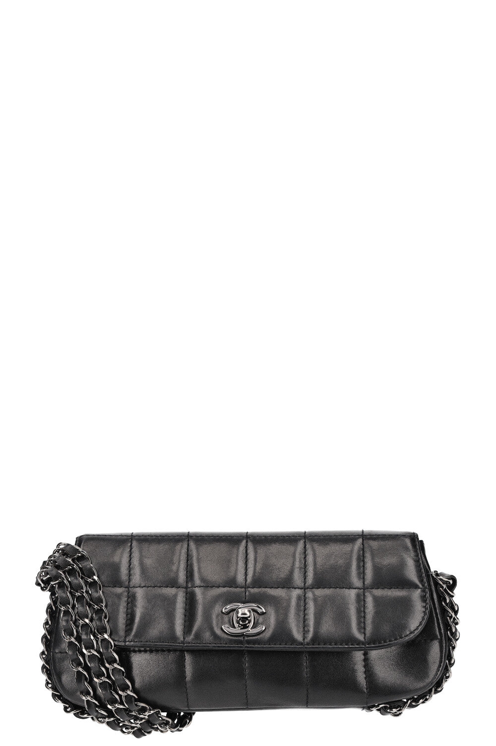 CHANEL Multichain  Chocolate Bar Flap Bag Black