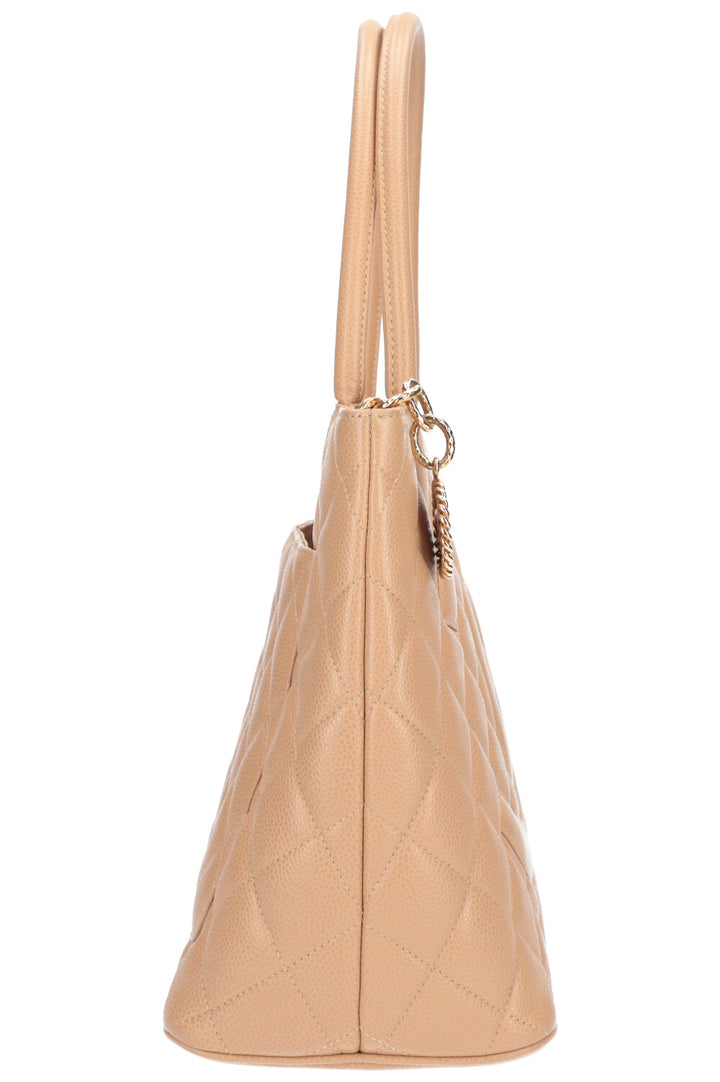 CHANEL Medaillion Tote Caviar Beige Jumbo