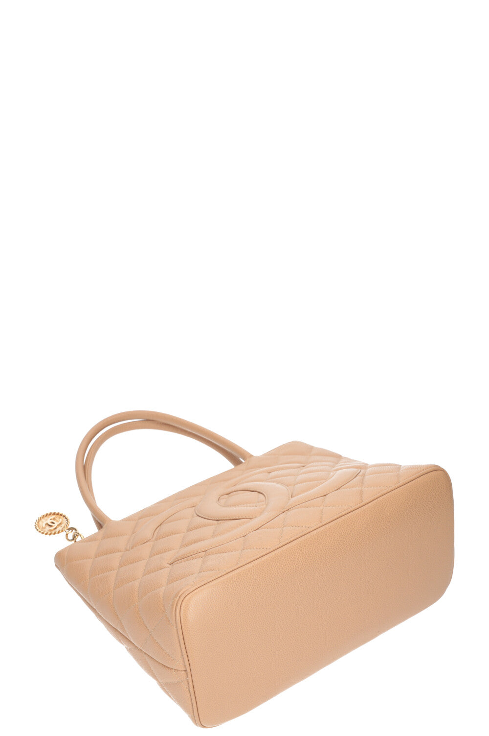 CHANEL Medaillion Tote Caviar Beige Jumbo