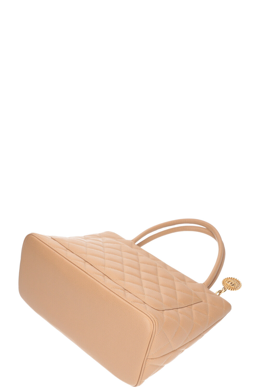 CHANEL Medaillion Tote Caviar Beige Jumbo