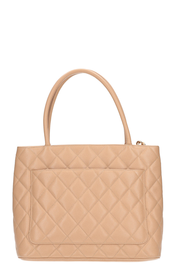 CHANEL Medaillion Tote Caviar Beige Jumbo