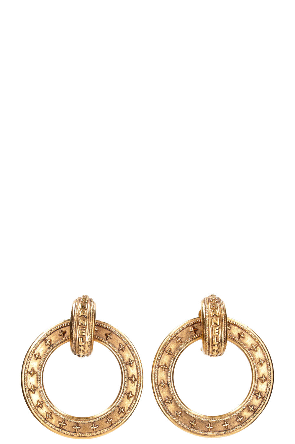 Detachable Hoops Earrings Gold Vintage Chanel