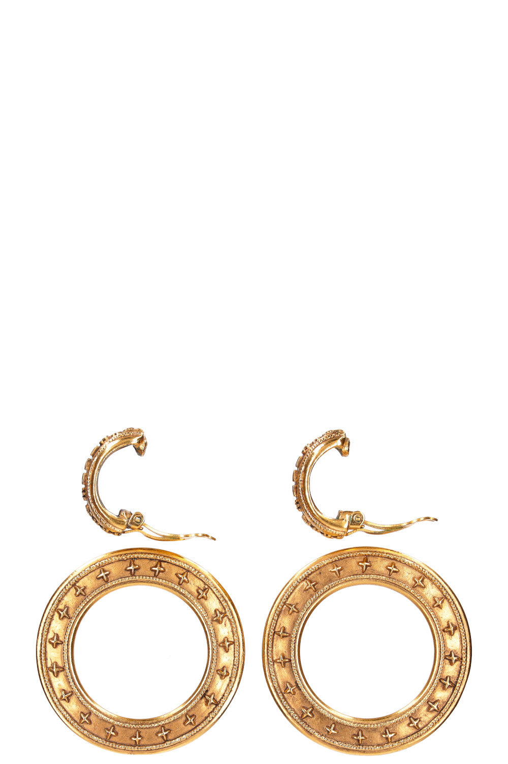 CHANEL Detachable Hoop Earrings Gold