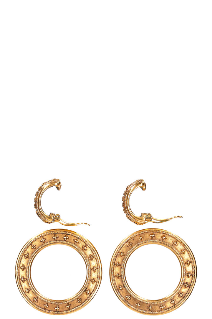 CHANEL Detachable Hoop Earrings Gold