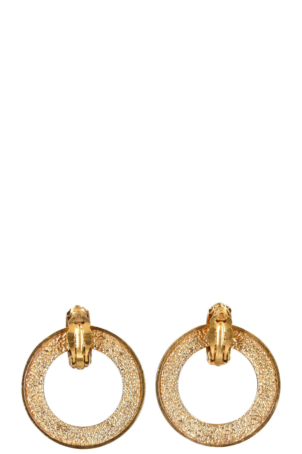 CHANEL Detachable Hoop Earrings Gold