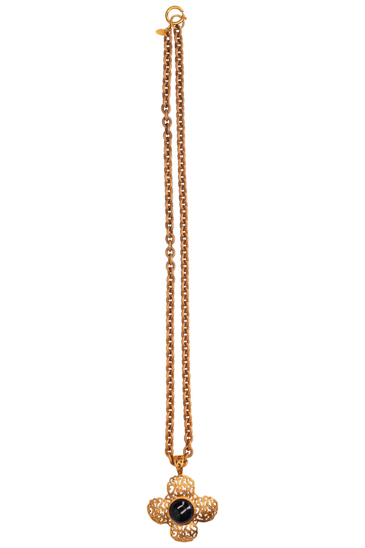 CHANEL Clover Necklace Gold Collection 25