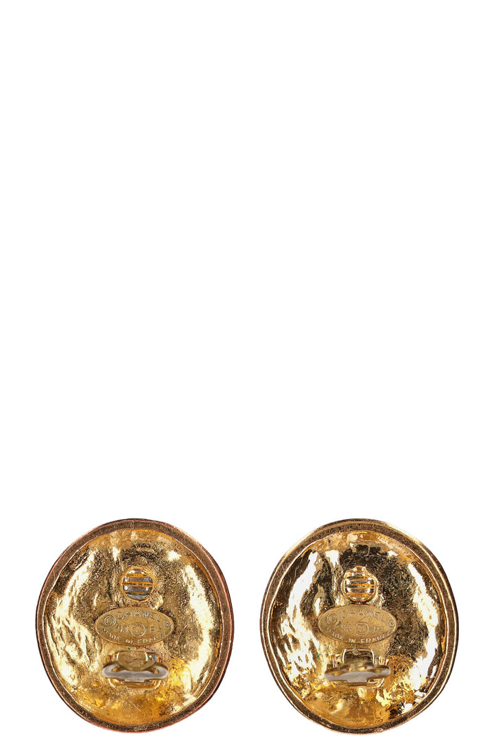 CHANEL Clip Earclips Gold 93P
