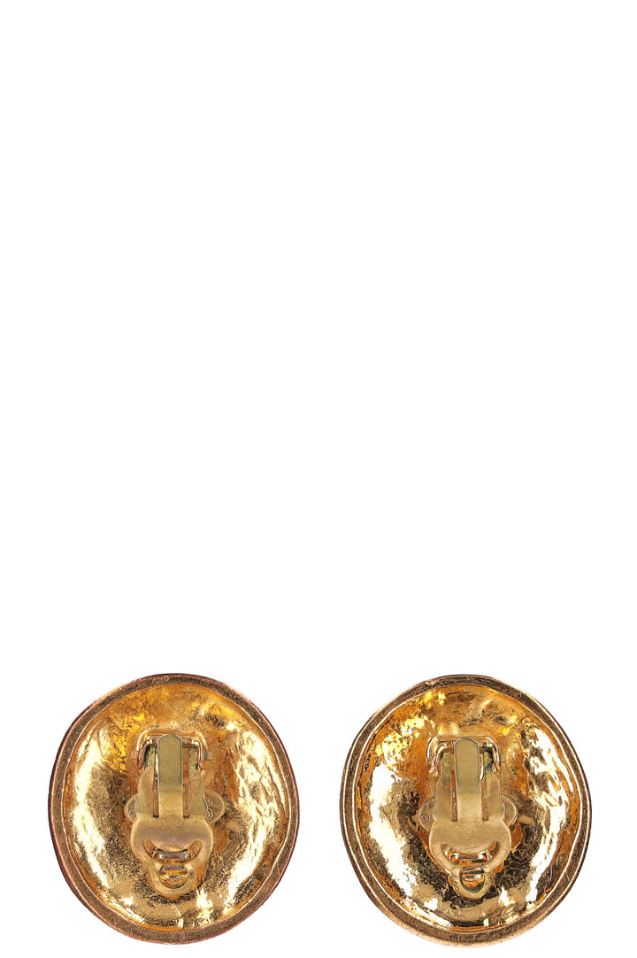 CHANEL Clip Earclips Gold 93P