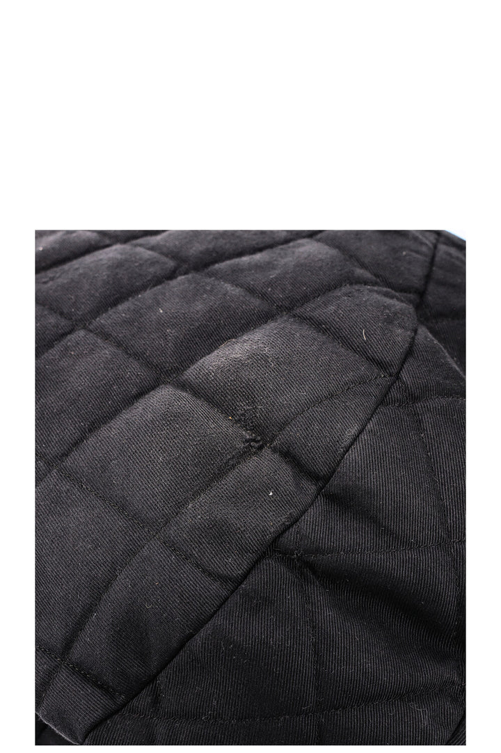 CHANEL Chain Ring Hobo Bag Quilted Jersey Anthracite