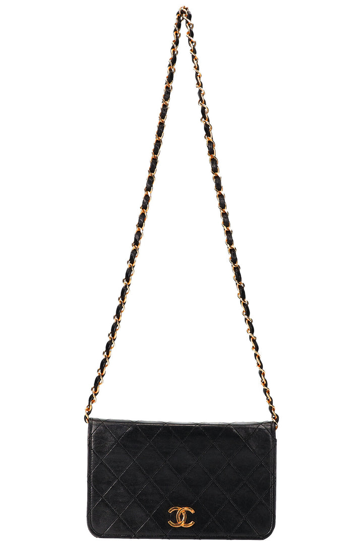 CHANEL Vintage Mini sac à rabat complet Noir
